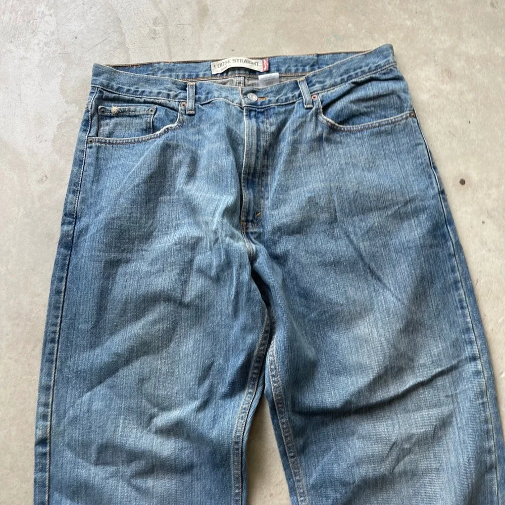 Levis 569 Loose Straight Jeans Mens 38x30 Medium Wash Blue Baggy Denim Pants